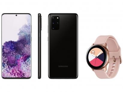 Smartphone Samsung Galaxy S20+ 128GB Cosmic Black - 8GB RAM Tela 6,7" + Smartwatch Galaxy Watch Active