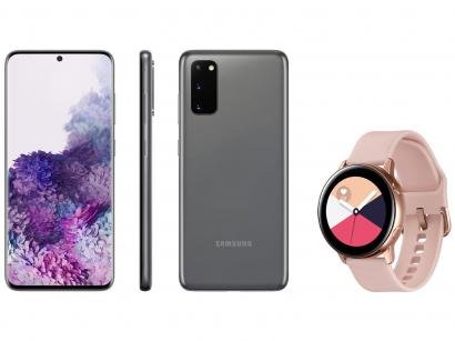 Smartphone Samsung Galaxy S20 128GB Cosmic Gray - 8GB RAM Tela 6,2" + Smartwatch Galaxy Watch Active