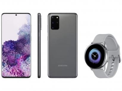 Smartphone Samsung Galaxy S20+ 128GB Cosmic Gray - 8GB RAM Tela 6,7" + Smartwatch Galaxy Watch Active
