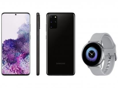 Smartphone Samsung Galaxy S20+ 128GB Cosmic Black - 8GB RAM Tela 6,7" + Smartwatch Galaxy Watch Active