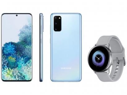 Smartphone Samsung Galaxy S20 128GB Cloud Blue 4G - 8GB RAM Tela 6,2" + Smartwatch Galaxy Watch Active