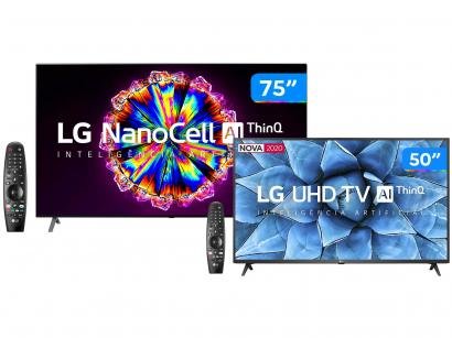 Combo Smart TV 8K NanoCell IPS 75" LG 75NANO95SNA - Wi-Fi Bluetooth + Smart TV UHD 4K LED 50"