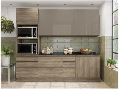 Cozinha Completa Kappesberg Maxxi 5 peças c Balcão - Nicho para Micro-ondas 9 Portas 7 Gavetas
