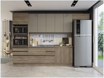 Cozinha Completa Kappesberg Maxxi 6 peças c Balcão - Nicho para Micro-ondas 10 Portas 7 Gavetas
