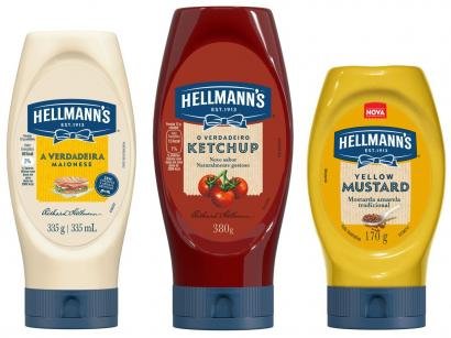 Kit Ketchup 380g + Maionese 335g + Mostarda 170g - Tradicional Hellmanns