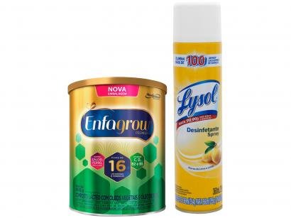 Kit Composto Lácteo Enfagrow - 800g + Desinfetante Lysol Flores de Lima e Limão