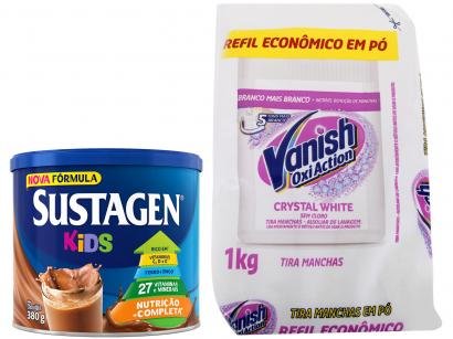 Kit Complemento Alimentar Infantil Sustagen Kids - Chocolate 380g + Tira Manchas Vanish 1Kg