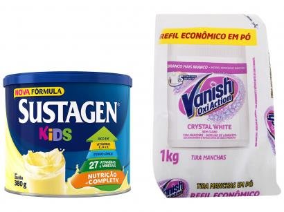 Kit Complemento Alimentar Infantil Sustagen Kids - Baunilha 380g + Tira Manchas Vanish Oxi Action 1kg