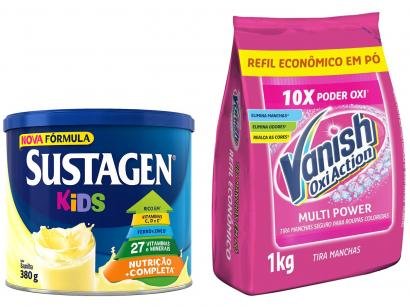 Kit Complemento Alimentar Infantil Sustagen Kids - Baunilha 380g + Tira Manchas Vanish Oxi Action 1kg