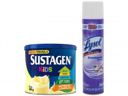 Kit Complemento Alimentar Infantil Sustagen Kids - Baunilha 380g + Desinfetante Lysol Brisa 360ml