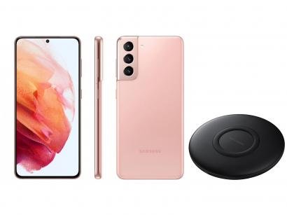 Smartphone Samsung Galaxy S21 128GB Rosa 5G - 8GB RAM + Carregador sem Fio Carga Rápida