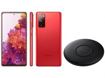 Smartphone Samsung Galaxy S20 FE 128GB Cloud Red - 6GB RAM + Carregador Portátil sem Fio 10000mAh