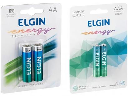Kit Pilhas Alcalinas Elgin - 2 Unidades AAA + 2 Unidades AA