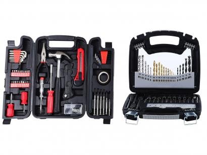 Kit Ferramentas Nell 142 Peças - XWT0142A + Jogo de Brocas 120 Peças com Maleta