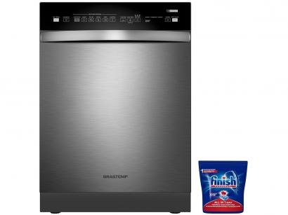 Lava-Louças Brastemp BLF14 AR Inox - 14 Serviços + Detergente Finish Tabs 30 Unidades