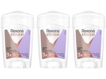 Kit Desodorante Antitranspirante Feminino - Rexona Clinical Extra Dry 48g 3 Unidades