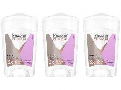 Kit Desodorante Rexona Clinical Antitranspirante - Feminino 48g 3 Unidades