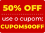 selo sobre a promoção cupom50off