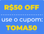 selo sobre a promoção cupomtoma50v2